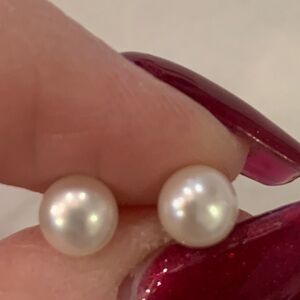 Sterling silver creamy white 5-6 mm genuine pearls